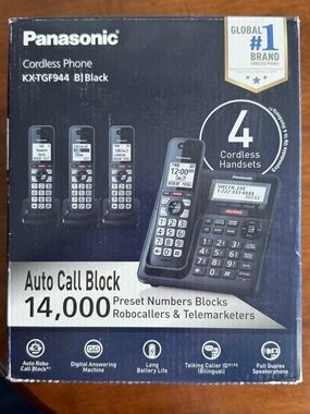 Panasonic Cordless Phone with Advanced Call Block / One-Ring Scam Alert / 2-Way